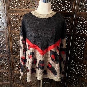 Leopard Colorblock Sweater